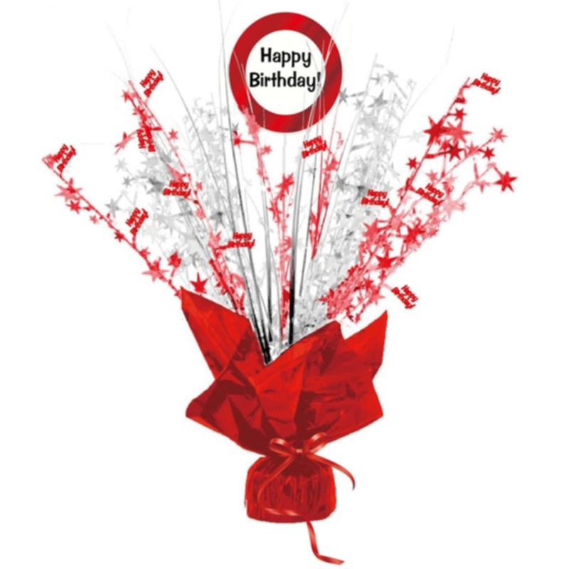 Udo Schmidt Glitzer Tischdeko Happy Birthday Verkehrsschild 40 cm aus Kunststoff festliche Tischdekoration für Geburtstage